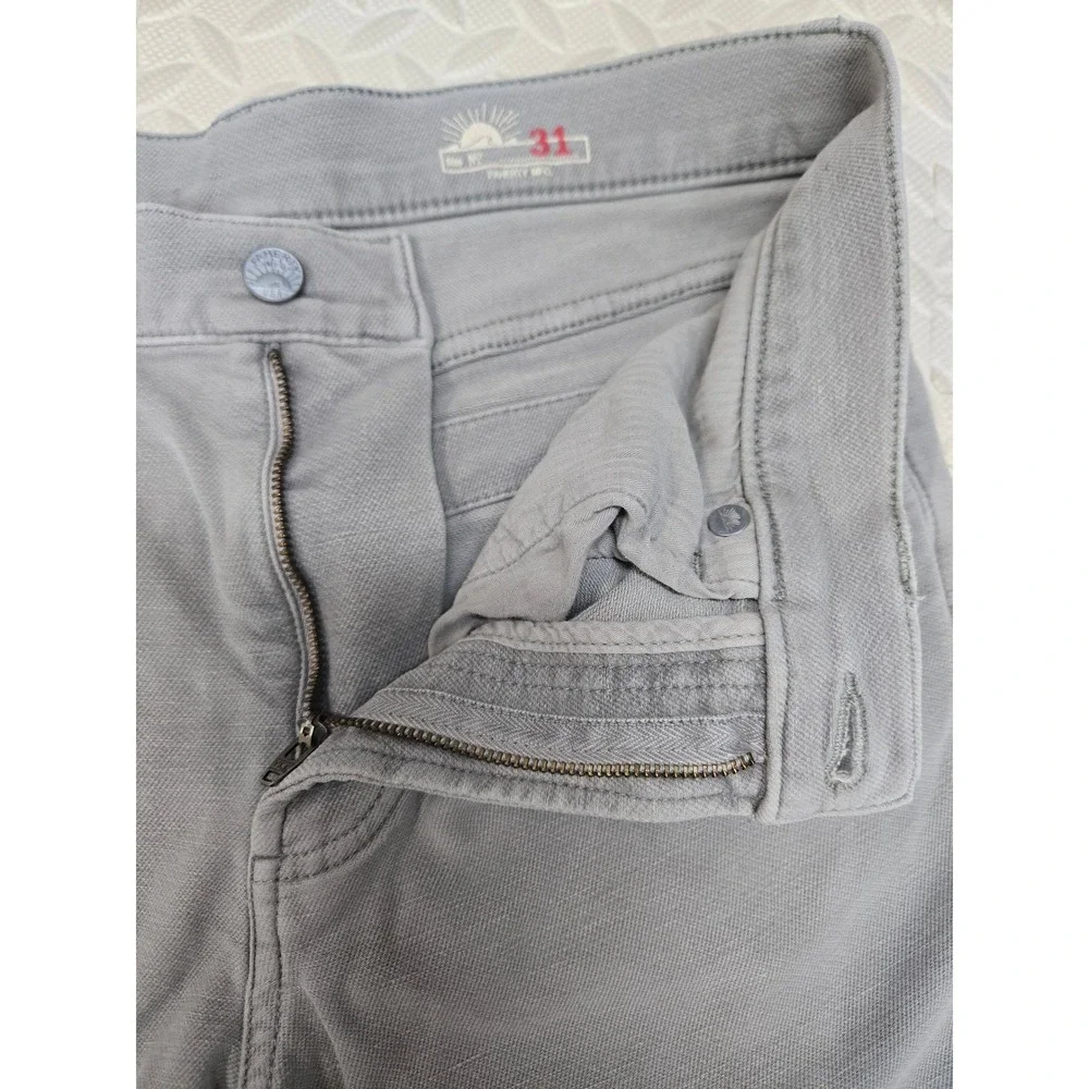 Faherty Brand Mens 5-Pocket Terry Pants Grey Straight Leg Stretch Size 31 x 30.5
